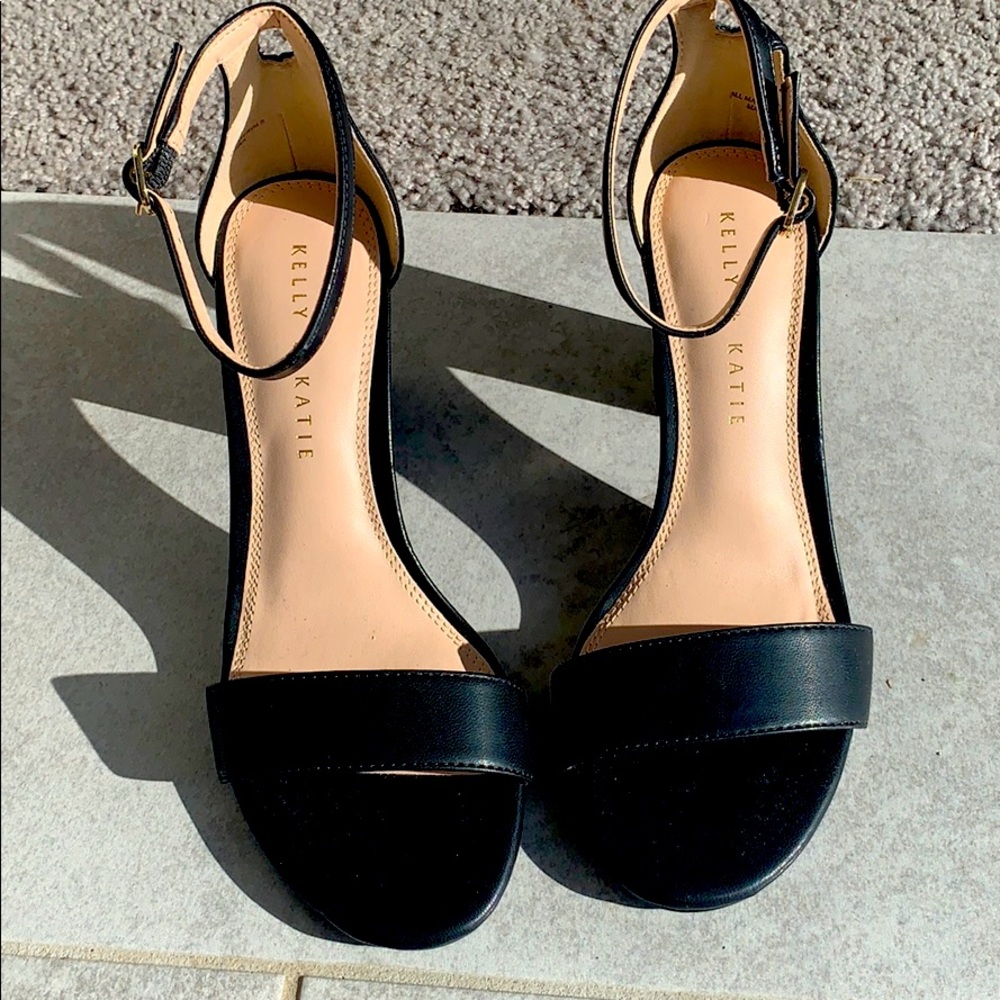 Kelly and Katie black strap heel